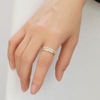 Copper 18K Gold Plated Basic Modern Style Classic Style Inlay Geometric Zircon Open Rings main image 5