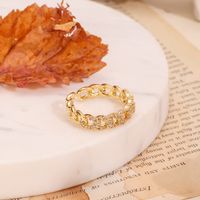 Copper 18K Gold Plated Basic Modern Style Classic Style Inlay Geometric Zircon Open Rings main image 6