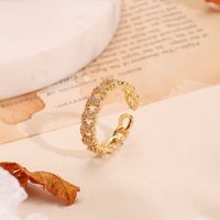 Copper 18K Gold Plated Basic Modern Style Classic Style Inlay Geometric Zircon Open Rings sku image 3