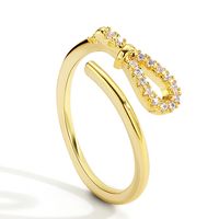Copper 18K Gold Plated Basic Modern Style Classic Style Inlay Geometric Zircon Open Rings main image 8