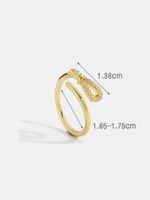 Copper 18K Gold Plated Basic Modern Style Classic Style Inlay Geometric Zircon Open Rings main image 3