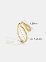 Kupfer 18 Karat Vergoldet Basic Moderner Stil Klassischer Stil Inlay Geometrisch Zirkon Offener Ring main image 3