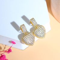 1 Pair Elegant Lady Modern Style Heart Shape Inlay Copper Zircon Drop Earrings main image 6