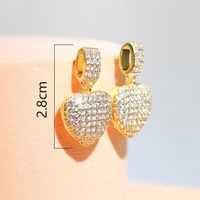 1 Pair Elegant Lady Modern Style Heart Shape Inlay Copper Zircon Drop Earrings main image 2