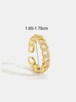 Copper 18K Gold Plated Basic Modern Style Classic Style Inlay Geometric Zircon Open Rings main image 2