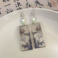 1 Pair Simple Style Classic Style Color Block Printing Arylic Drop Earrings main image 7