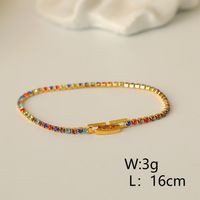 Großhandel IG-Stil Y2K Moderner Stil Geometrisch Kupfer Perlen Inlay 18 Karat Vergoldet Zirkon Armbänder main image 3