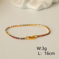 Wholesale IG Style Y2K Modern Style Geometric Copper Beaded Inlay 18K Gold Plated Zircon Bracelets main image 3