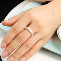 Copper 18K Gold Plated Basic Modern Style Classic Style Inlay Geometric Zircon Open Rings main image 1