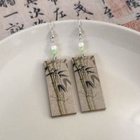 1 Pair Simple Style Classic Style Color Block Printing Arylic Drop Earrings sku image 1