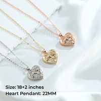 Copper 14K Gold Plated Simple Style Classic Style Plating Heart Shape Horse Pendant Necklace Locket Necklace main image 2