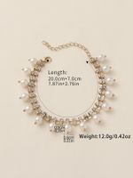 Elegant Hawaiian Modern Style Tassel Imitation Pearl Rhinestones Synthetic Resin Alloy Wholesale Anklet main image 2