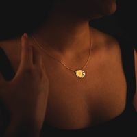 201 Stainless Steel 304 Stainless Steel Gold Plated Hip-Hop Retro Plating Sun Moon Pendant Necklace main image 7
