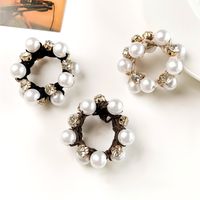 Women's Simple Style Classic Style Color Block Cloth Inlay Rhinestones Pearl Hair Tie main image 1