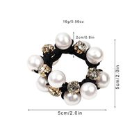 Women's Simple Style Classic Style Color Block Cloth Inlay Rhinestones Pearl Hair Tie main image 3
