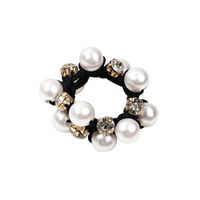 Women's Simple Style Classic Style Color Block Cloth Inlay Rhinestones Pearl Hair Tie main image 4