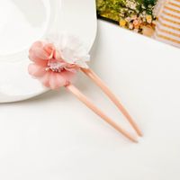 Women's Chinoiserie Vintage Style Lady U Shape Flower Plastic Hairpin sku image 2