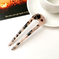 Women's Simple Style Classic Style U Shape Acetic Acid Sheets Printing Hair Clip sku image 4