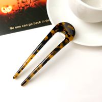 Women's Simple Style Classic Style U Shape Acetic Acid Sheets Printing Hair Clip sku image 5