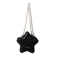 Women's Small Pu Leather Solid Color Streetwear Pentagram Zipper Crossbody Bag sku image 3