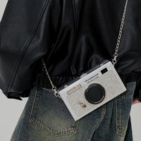 Women's Small Pu Leather Camera Vintage Style Rhinestone Lock Clasp Camera Bag main image 3