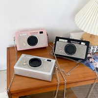 Women's Small Pu Leather Camera Vintage Style Rhinestone Lock Clasp Camera Bag main image 6