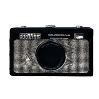 Women's Small Pu Leather Camera Vintage Style Rhinestone Lock Clasp Camera Bag main image 4