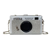 Women's Small Pu Leather Camera Vintage Style Rhinestone Lock Clasp Camera Bag sku image 2