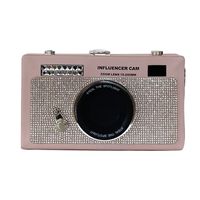 Women's Small Pu Leather Camera Vintage Style Rhinestone Lock Clasp Camera Bag sku image 3