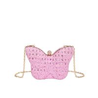 Women's Small Special Material Solid Color Butterfly Elegant Vintage Style Lock Clasp Evening Bag sku image 4