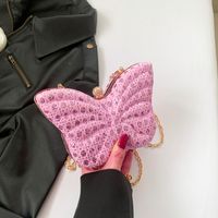 Women's Small Special Material Solid Color Butterfly Elegant Vintage Style Lock Clasp Evening Bag main image 5