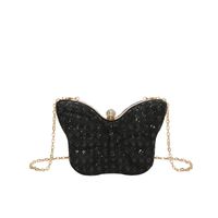 Women's Small Special Material Solid Color Butterfly Elegant Vintage Style Lock Clasp Evening Bag sku image 1