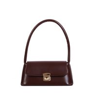 Women's Medium Pu Leather Solid Color Vintage Style Classic Style Lock Clasp Handbag main image 4