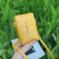 Women's Small Pu Leather Solid Color Vintage Style Lock Clasp Crossbody Bag main image 1
