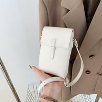 Women's Small Pu Leather Solid Color Vintage Style Lock Clasp Crossbody Bag main image 4