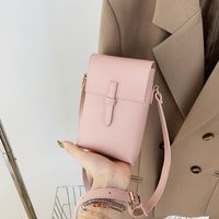Women's Small Pu Leather Solid Color Vintage Style Lock Clasp Crossbody Bag main image 5