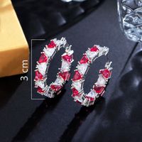 1 Pair Lady Sweet Classic Style C Shape Plating Inlay Copper Zircon Earrings main image 2