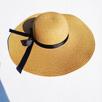 Women's Casual Simple Style Letter Daisy Embroidery Wide Eaves Straw Hat sku image 6