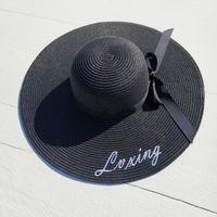 Women's Casual Simple Style Letter Daisy Embroidery Wide Eaves Straw Hat sku image 7
