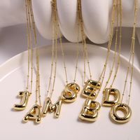 316L Stainless Steel  18K Gold Plated Simple Style Plating Letter Pendant Necklace main image 4