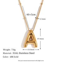 316L Stainless Steel  18K Gold Plated Simple Style Plating Letter Pendant Necklace main image 2