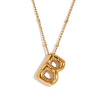 316L Stainless Steel  18K Gold Plated Simple Style Plating Letter Pendant Necklace sku image 2