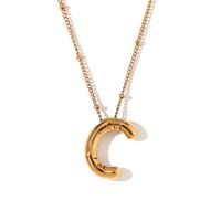 316L Stainless Steel  18K Gold Plated Simple Style Plating Letter Pendant Necklace sku image 3