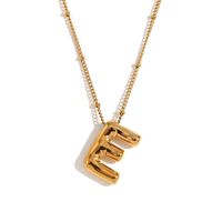 316L Stainless Steel  18K Gold Plated Simple Style Plating Letter Pendant Necklace sku image 5