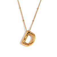 316L Stainless Steel  18K Gold Plated Simple Style Plating Letter Pendant Necklace sku image 4