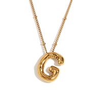 316L Stainless Steel  18K Gold Plated Simple Style Plating Letter Pendant Necklace sku image 7