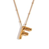 316L Stainless Steel  18K Gold Plated Simple Style Plating Letter Pendant Necklace sku image 6