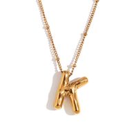 316L Stainless Steel  18K Gold Plated Simple Style Plating Letter Pendant Necklace sku image 11