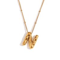 316L Stainless Steel  18K Gold Plated Simple Style Plating Letter Pendant Necklace sku image 13