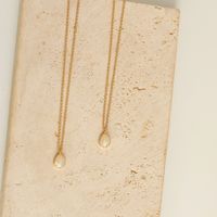 Copper 18K Gold Plated Simple Style Classic Style Plating Inlay Water Droplets Glass Pendant Necklace main image 7